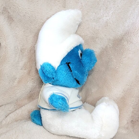 Vintage 1979 SMURF Peyo Wallace Berrie & CO. Plush Toy 11" I Smurf You T Shirt - Picture 4 of 8